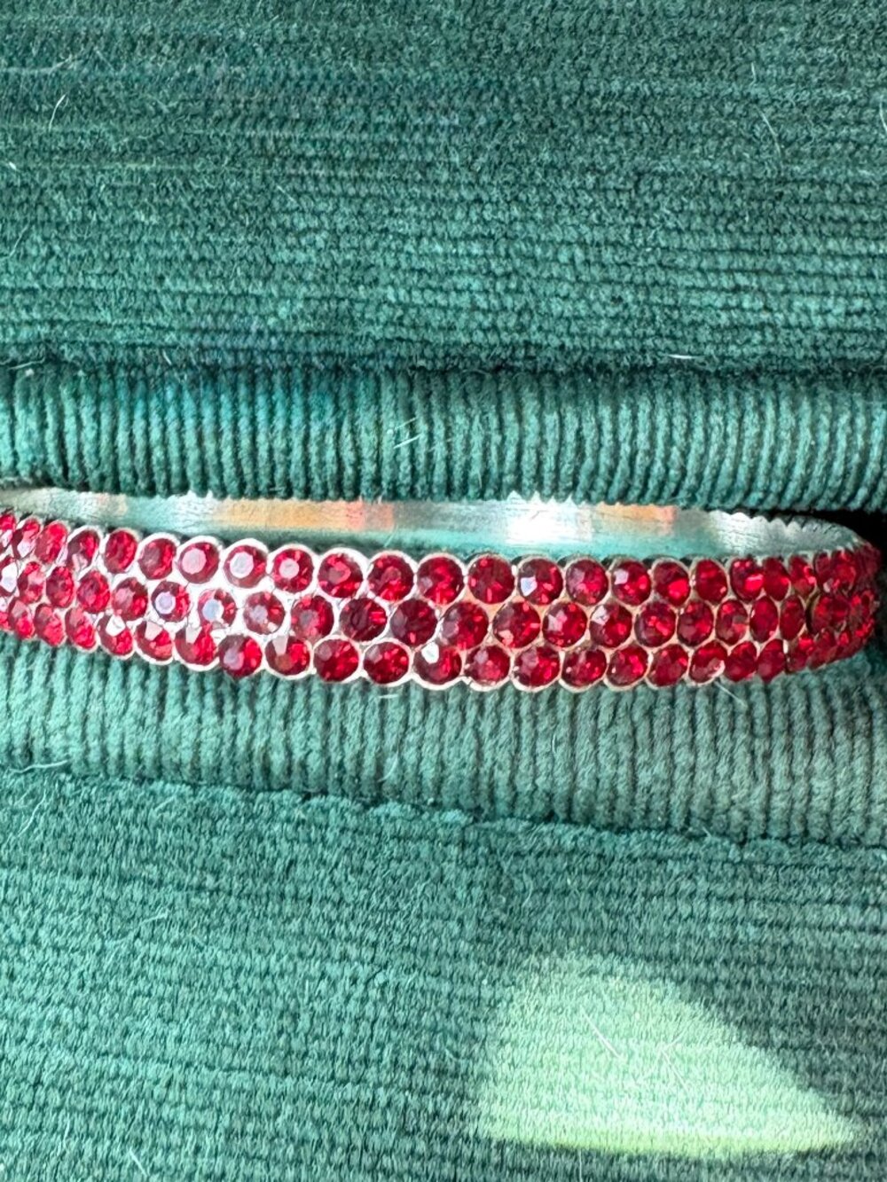 Ruby Red Stone Vintage Bangle